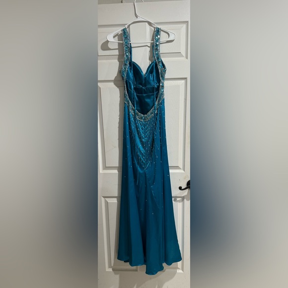 Riva designs beaded turquoise formal dress - Picture 8 of 8